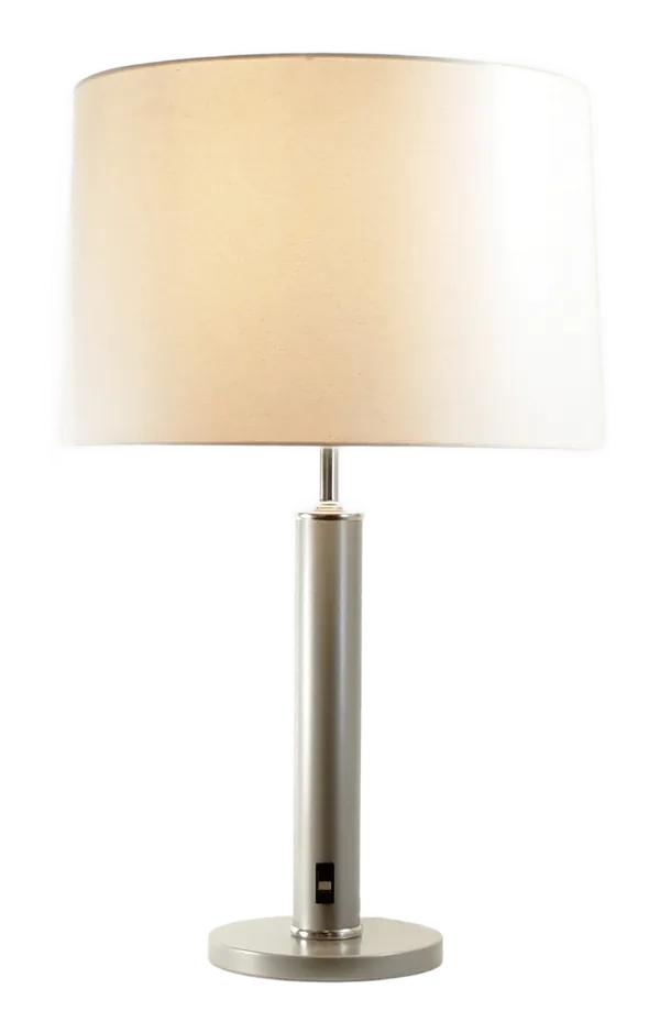 Companion II 26 in Silver Champagne with TriLam Drum shade, illuminated