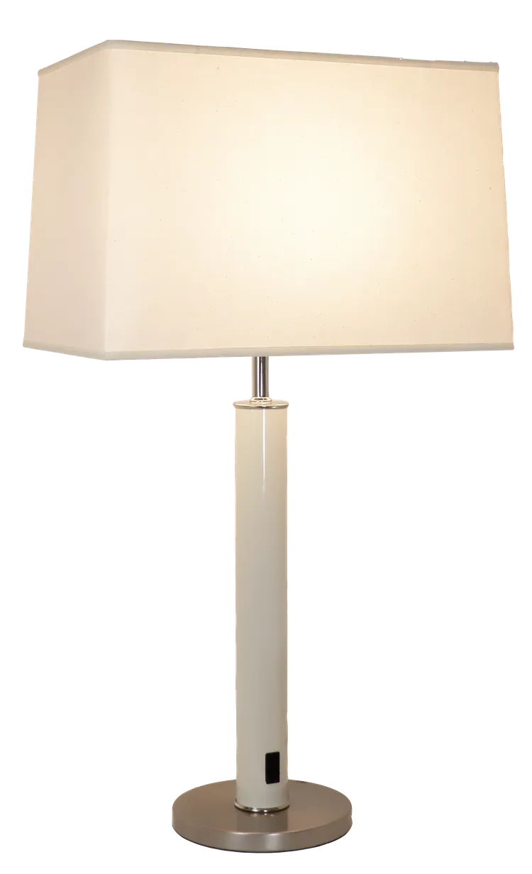 TriLam Rectangle Natural, Cream, Satin Nickel base, Nickel accents