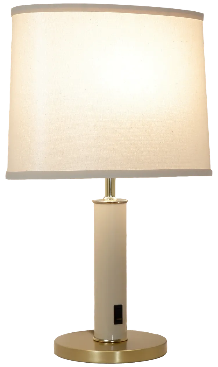 TriLam Oval, Taupe, Satin Brass base, Brass accents