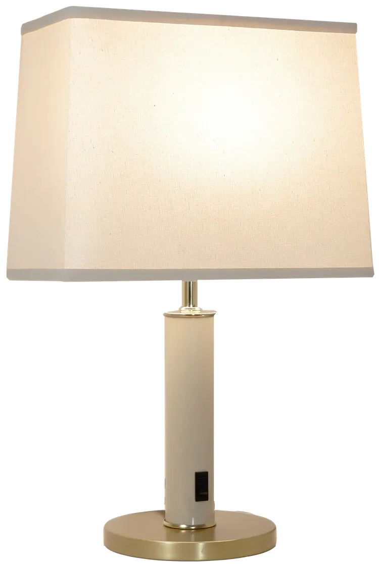 TriLam Rectangle, Cream, Satin Brass base, Brass accents